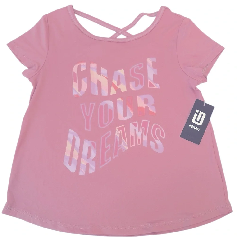 Ideology Pink Short Sleeve Tee Chase Your Dreams